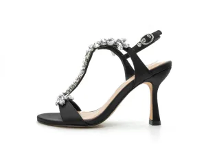 Open Rhinestone Mid heel Lorraine Prom Heeled Satin Time-limited sale Fay Sandal Lauren Crystals Pocket-friendly