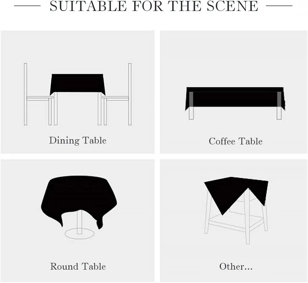 Pahajim Autumn Table Cloth Cotton Linen Tablecloth Farmhouse Dining Table Cover Thanksgiving Christmas Table Cloth Rectangle Table (Hollow White, Rectangle/Oblong，55 x 94 Inch,8-10 Seats)