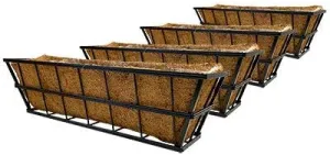 Panacea 81436 Modern Farmhouse Deck Planters, Black, 30" L, Pack of 4