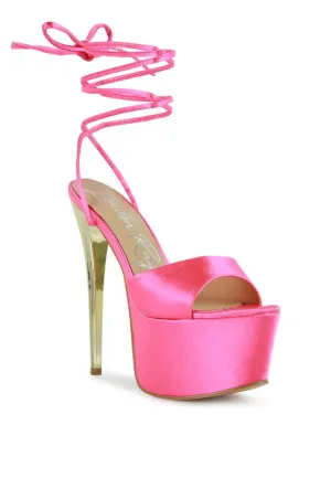 PASSION Dramatic Platform Lace-Up Heel Sandals