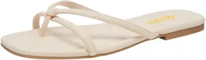 Pazzion Women Square Open Toe Flats Sandals Slip On Backless Flip Flops Dressy Beach Daily Slides Shoes Size 4-16 US
