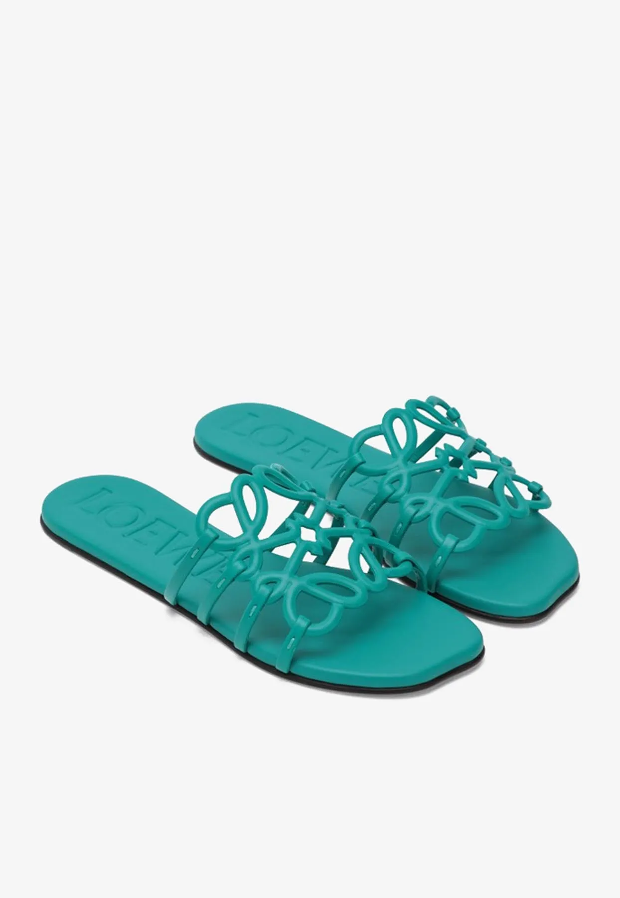 Petal Anagram Leather Flat Sandals