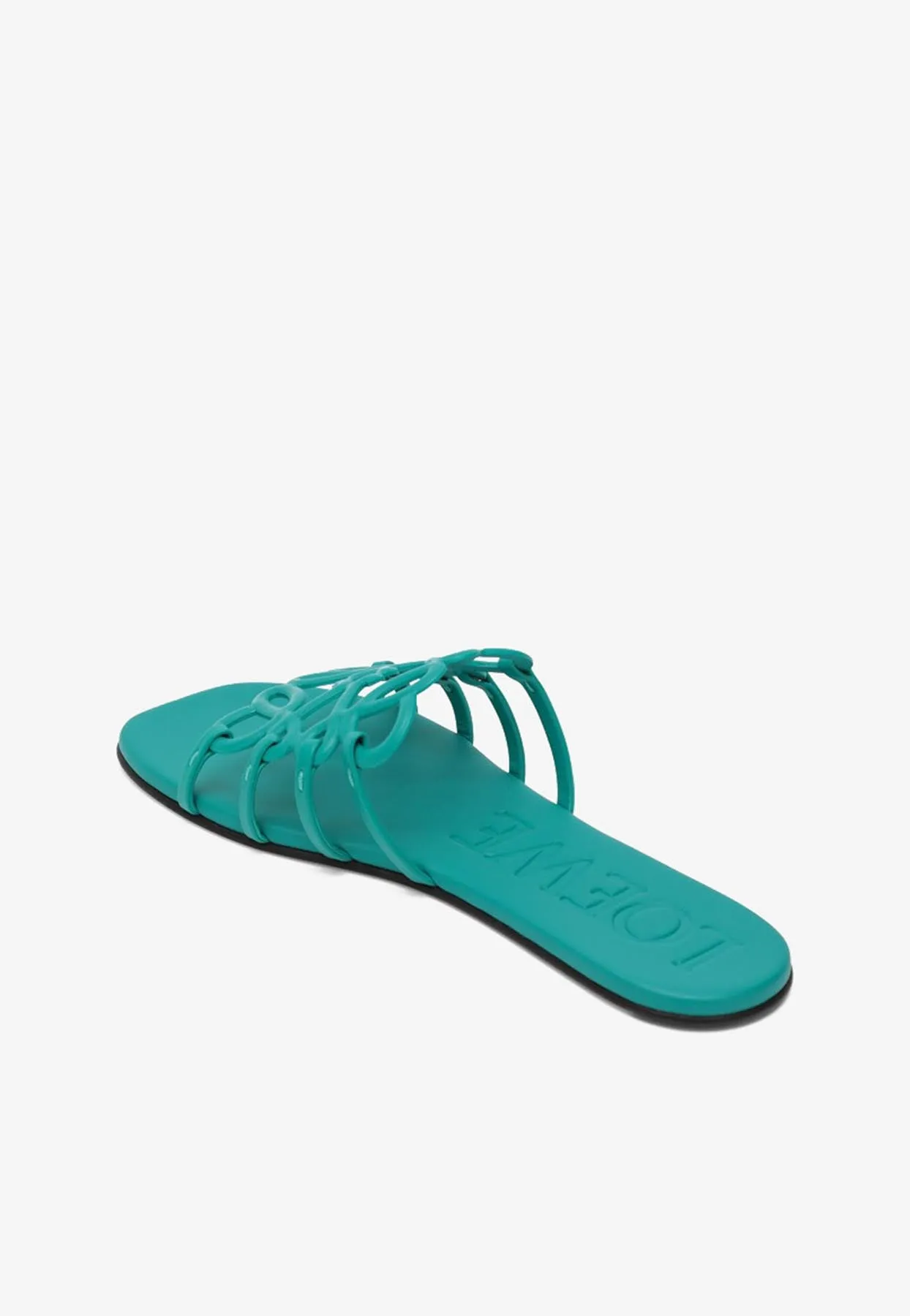 Petal Anagram Leather Flat Sandals