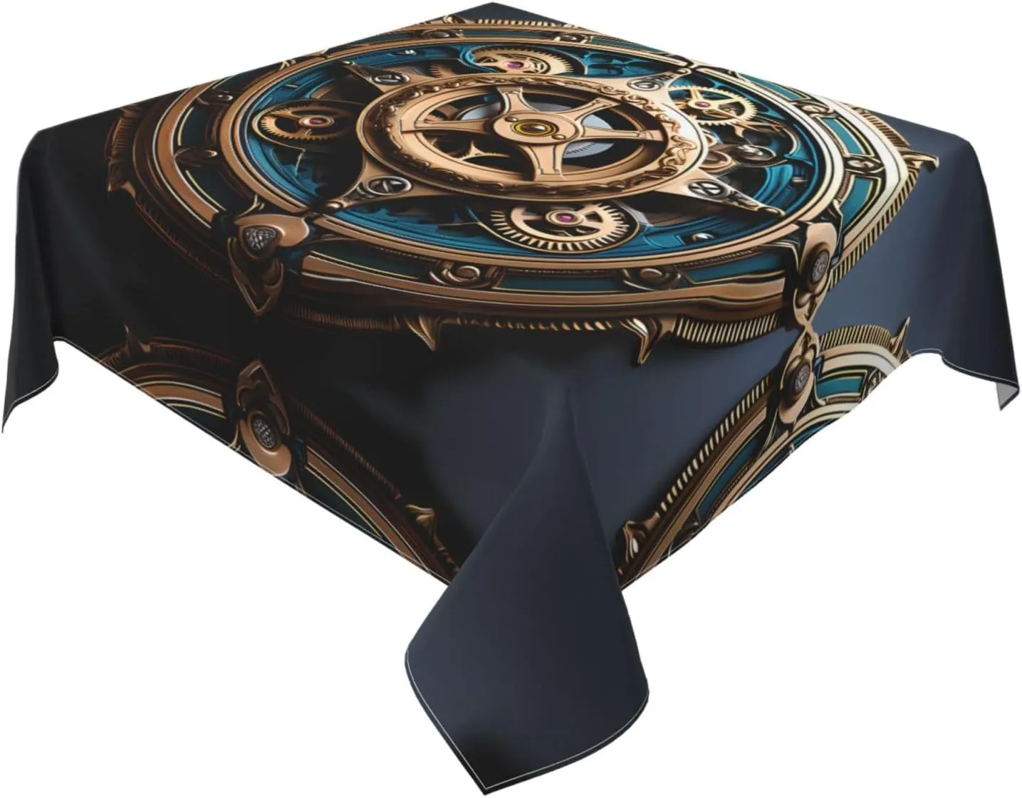 PHAYAH Cool Steampunk Gears Printed Square Tablecloth for and Outdoor Dining Tables Dining Parties Party Patios Buffet 54"X54"