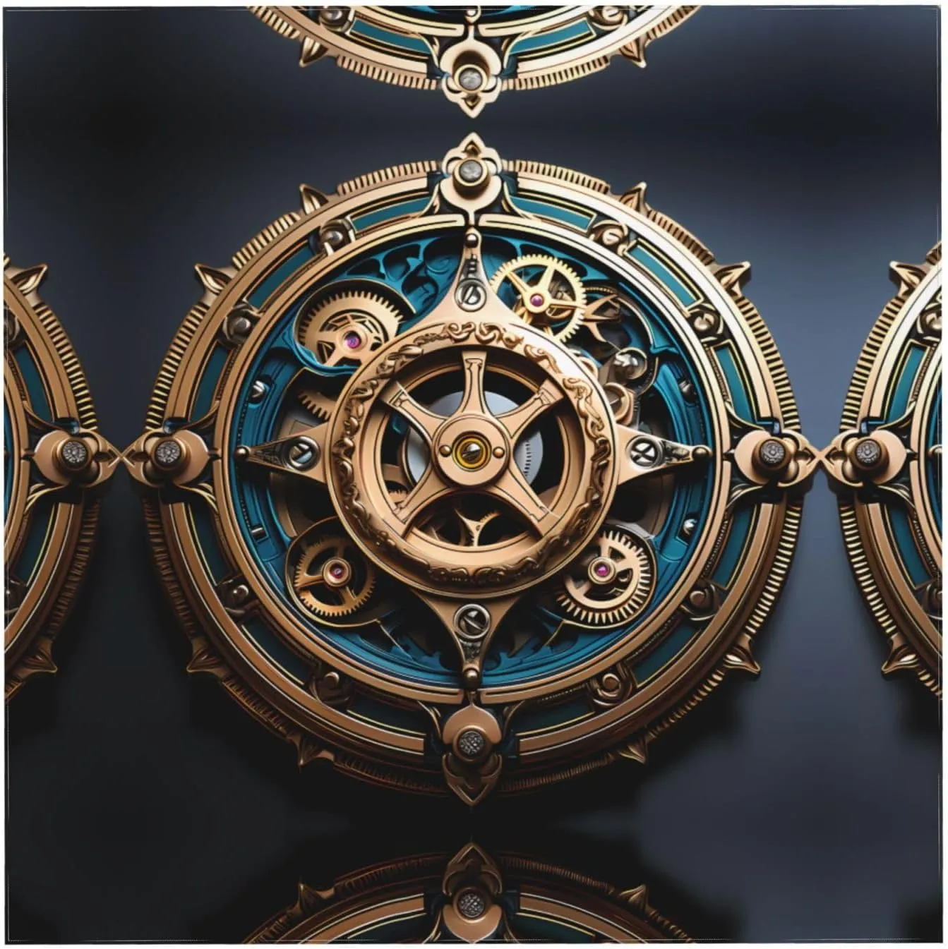 PHAYAH Cool Steampunk Gears Printed Square Tablecloth for and Outdoor Dining Tables Dining Parties Party Patios Buffet 54"X54"