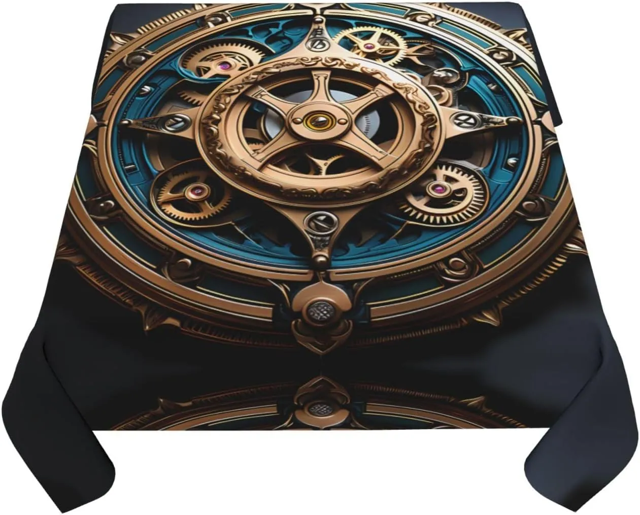 PHAYAH Cool Steampunk Gears Printed Square Tablecloth for and Outdoor Dining Tables Dining Parties Party Patios Buffet 54"X54"
