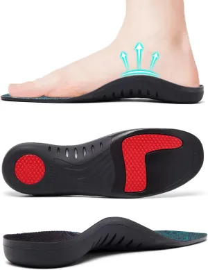 Plantar Fasciitis Orthotic Insoles Flat Feet Arch Support Insole for Men Women-Standing All Day Comfortable Orthotic Insert (Multicolor, Men's Size 11-13/Women's Size 13-15)