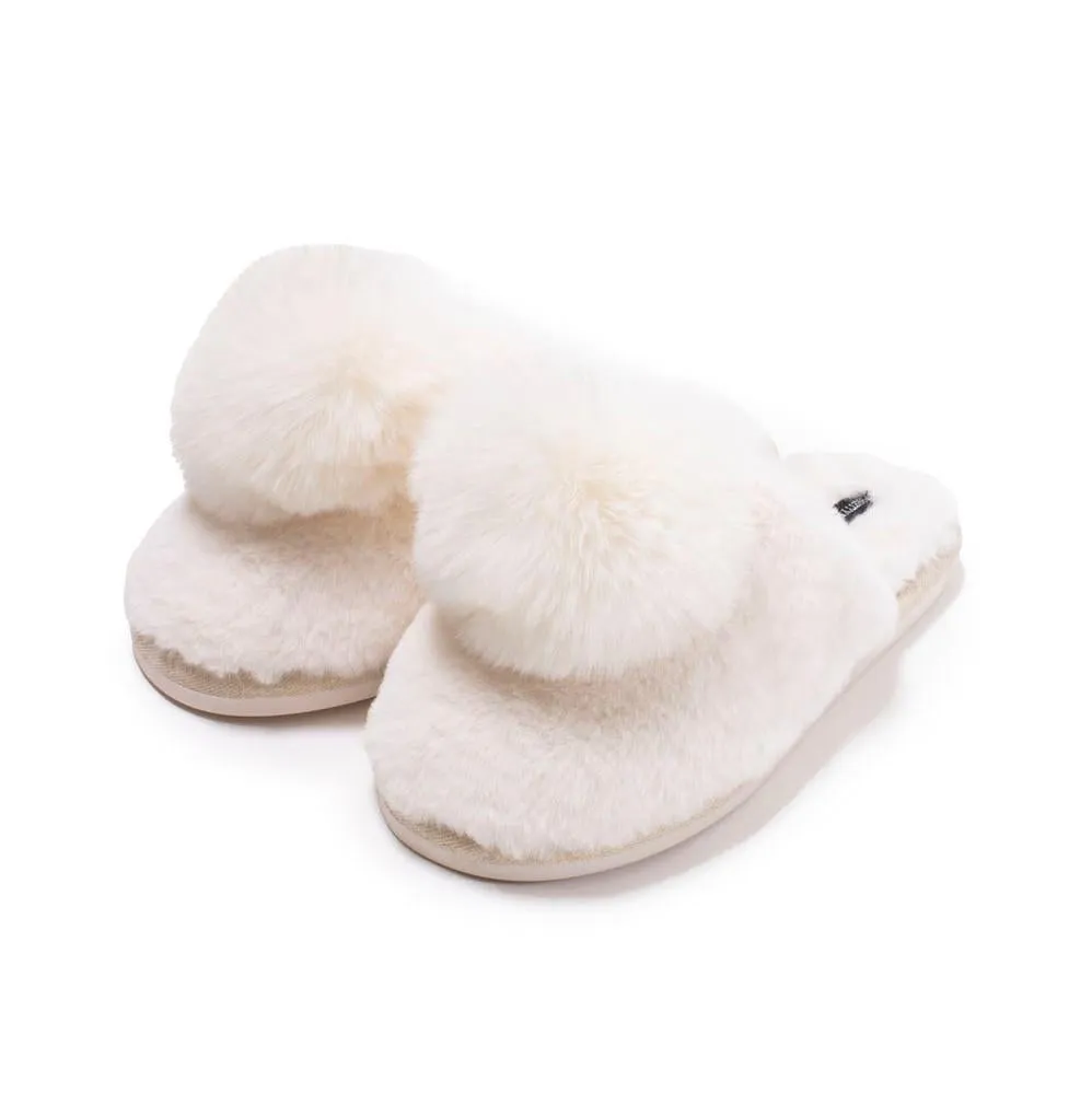 Pretty You London Danni Pom Pom Mule Slippers