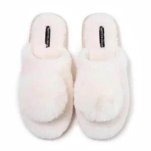 Pretty You London Danni Pom Pom Mule Slippers