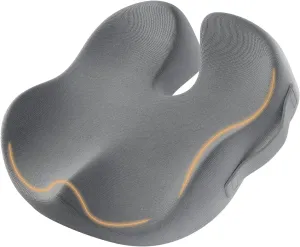ProtoArc Seat Cushion for Tailbone Pain Relief, Office Chair Cushion, Coccyx Cushion, Ergonomic Memory Foam Seat Cushion for Home, Car, Pressure Relief Pad for Hip, Coccyx, All Day Comfort - Gray