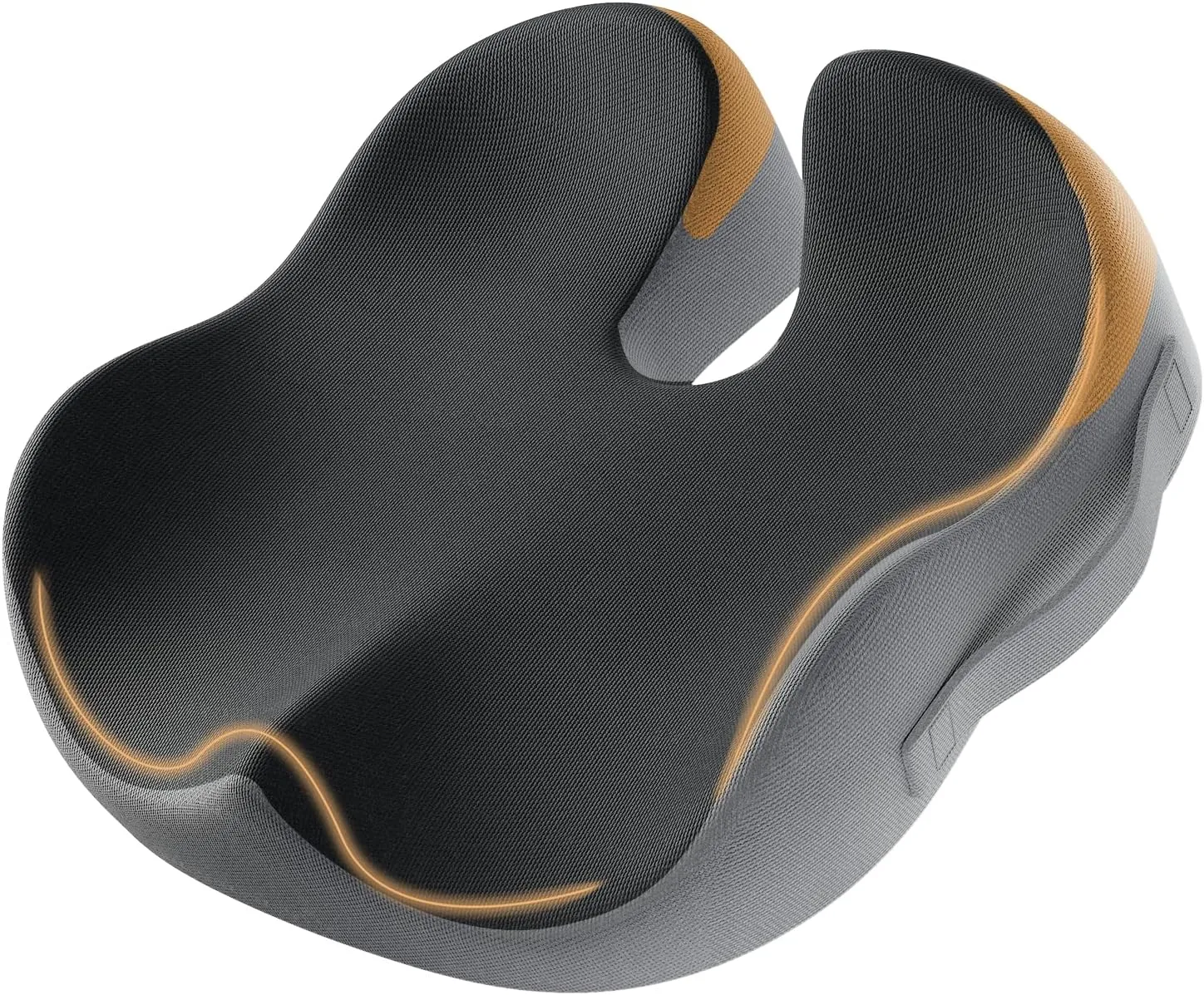 ProtoArc Seat Cushion for Tailbone Pain Relief, Office Chair Cushion, Ergonomic Memory Foam Seat Cushion for Home, Car, Pressure Relief Pad for Hip, Coccyx, All Day Comfort - Black&Gray