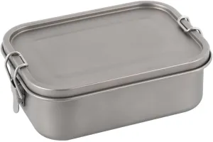 Pure Titanium Lunch Box 800ML Outdoor Camping Portable Square Lunch Box Household Tableware(800ML A)