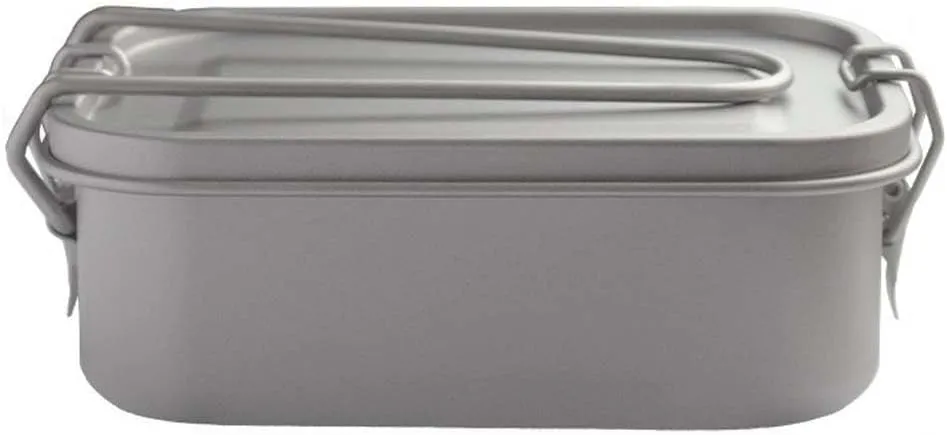 Pure Titanium Lunch Box Outdoor Camping Lightweight Portable Square Lunch Box Household Tableware(1200ML B)
