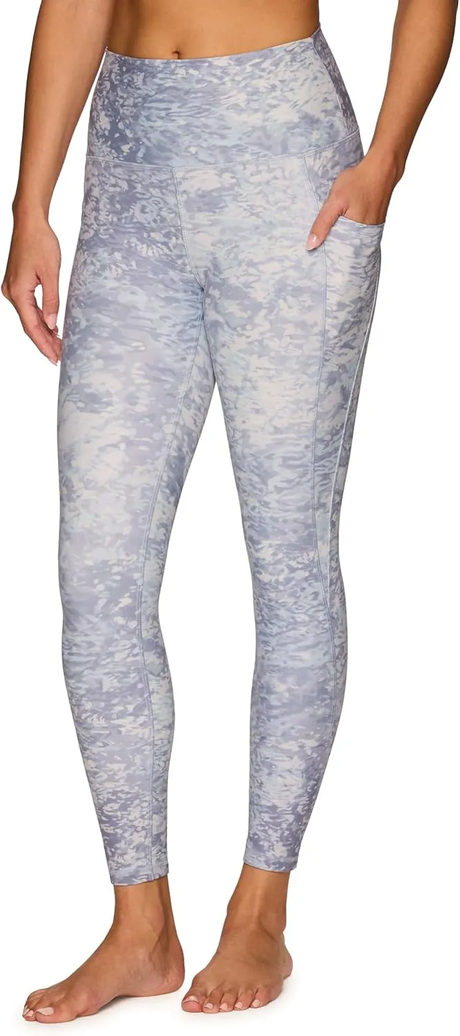 RBX Active Women’s Ultra Hold Squat Proof 7/8 Ankle Length Printed Running Yoga Legging with Pockets
