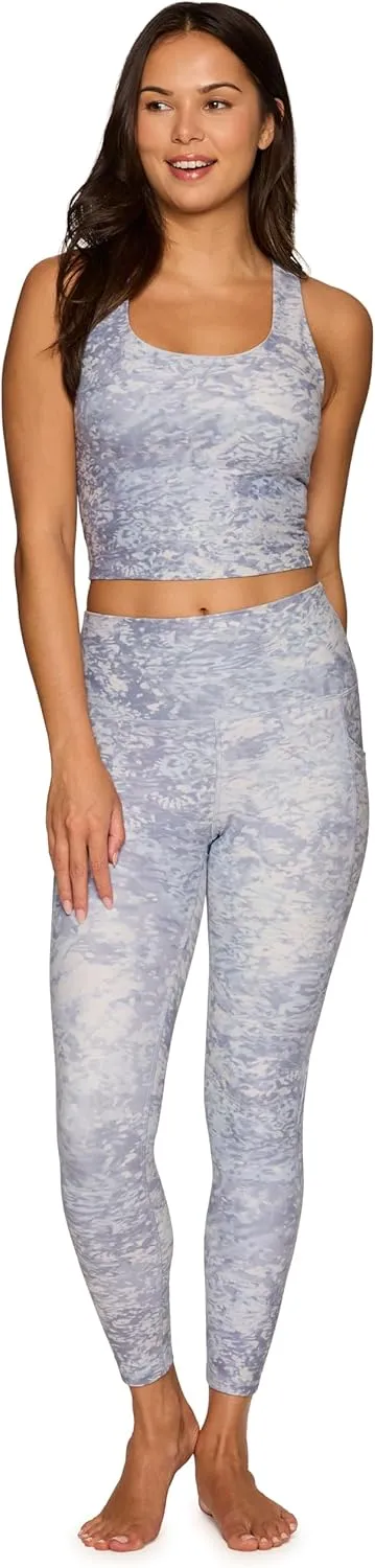RBX Active Women’s Ultra Hold Squat Proof 7/8 Ankle Length Printed Running Yoga Legging with Pockets