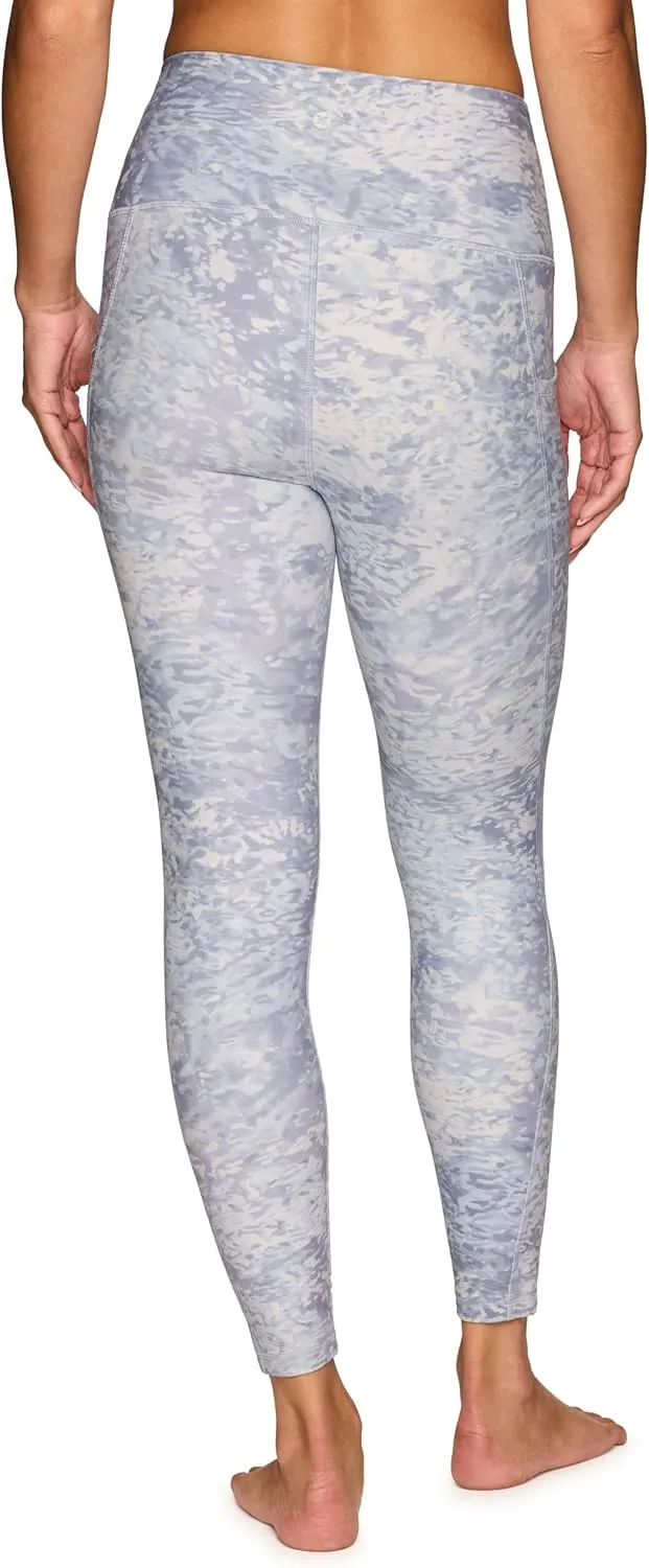 RBX Active Women’s Ultra Hold Squat Proof 7/8 Ankle Length Printed Running Yoga Legging with Pockets