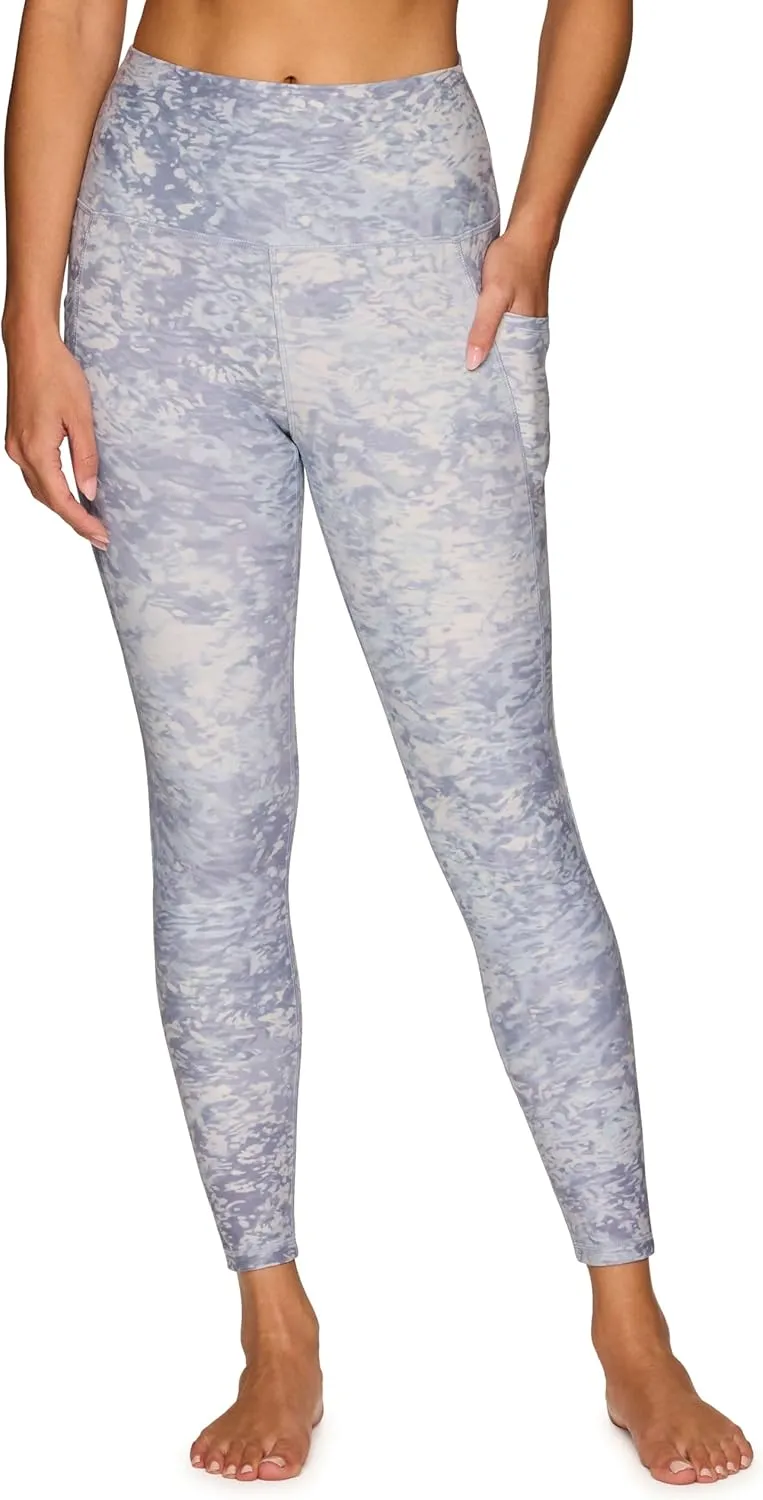 RBX Active Women’s Ultra Hold Squat Proof 7/8 Ankle Length Printed Running Yoga Legging with Pockets