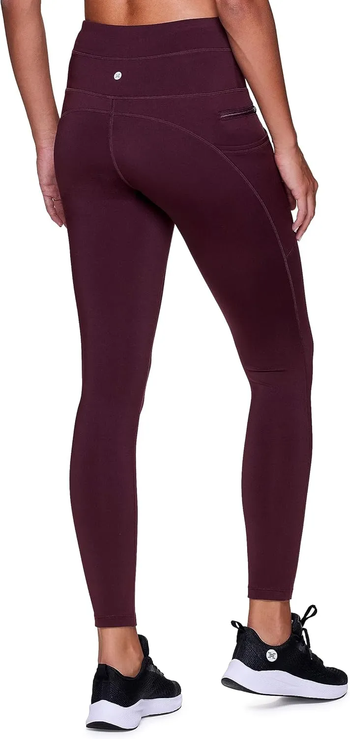 RBX Fleece-Lined Leggings for Women Yoga Pants with Pockets Gym Pants for Cold Weather Full-Length Leggings for Running Yoga