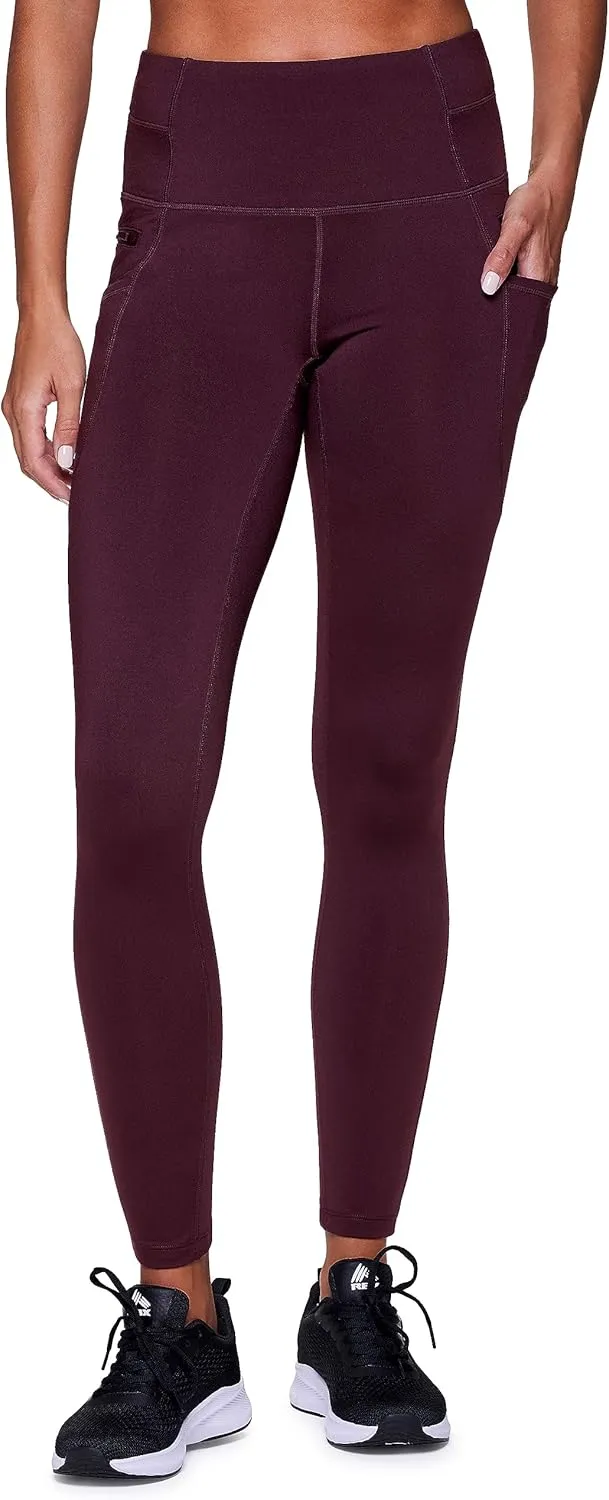 RBX Fleece-Lined Leggings for Women Yoga Pants with Pockets Gym Pants for Cold Weather Full-Length Leggings for Running Yoga