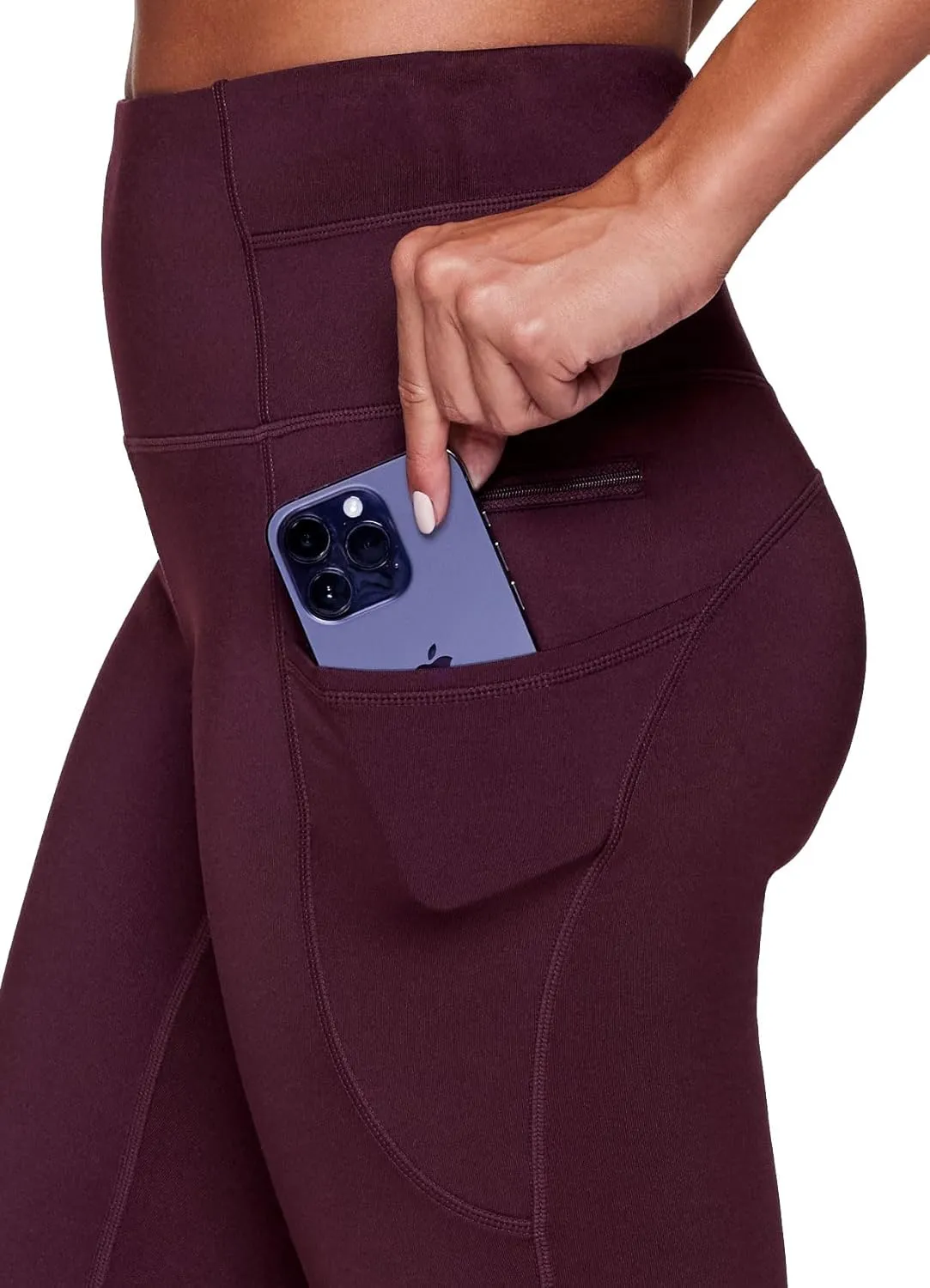 RBX Fleece-Lined Leggings for Women Yoga Pants with Pockets Gym Pants for Cold Weather Full-Length Leggings for Running Yoga