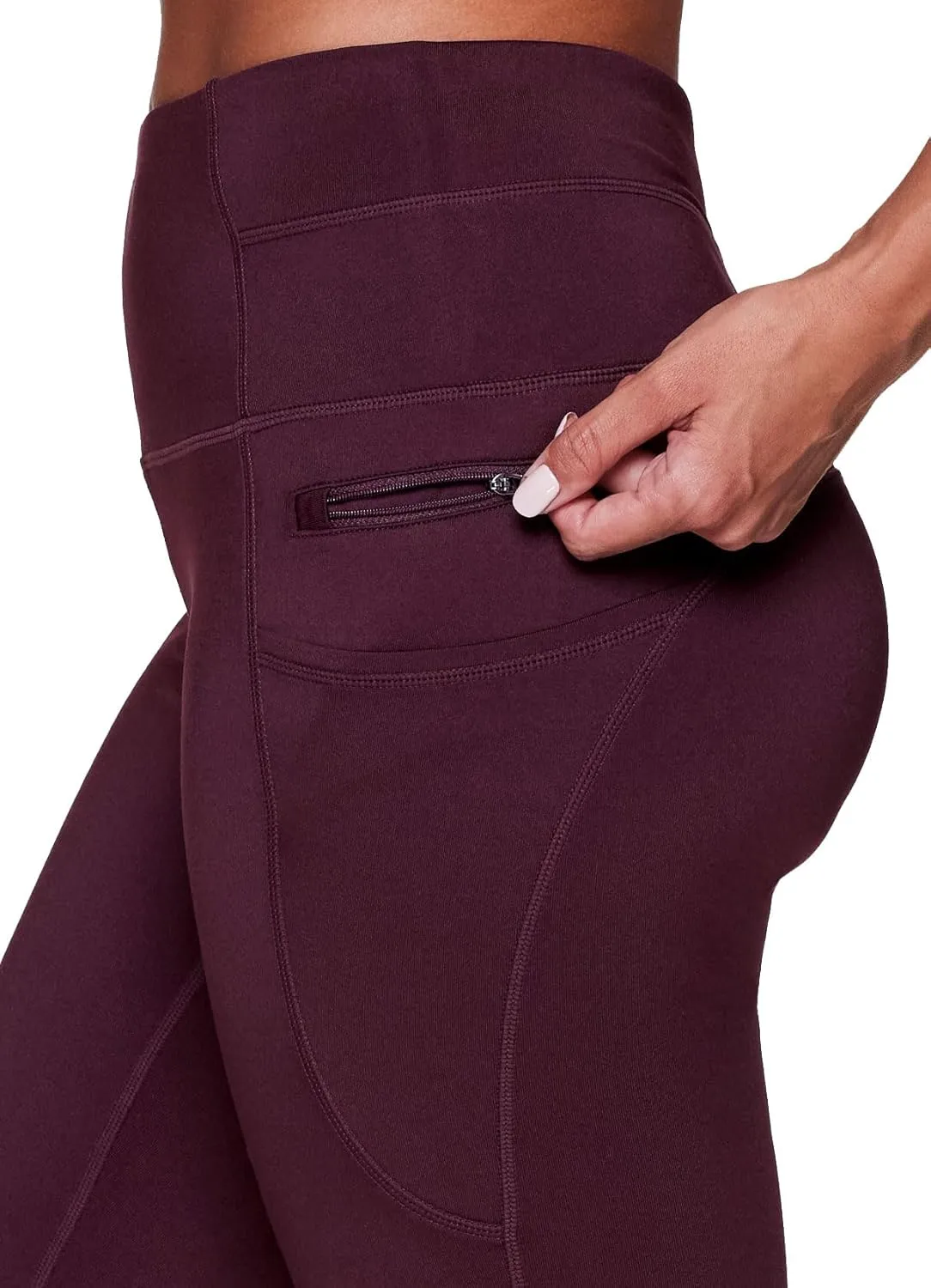 RBX Fleece-Lined Leggings for Women Yoga Pants with Pockets Gym Pants for Cold Weather Full-Length Leggings for Running Yoga
