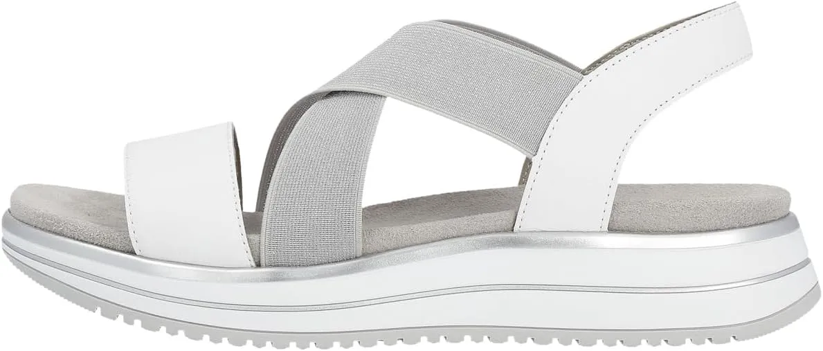Remonte Women's D1j50 Sandals, White Frost Silver 80, 11 Women