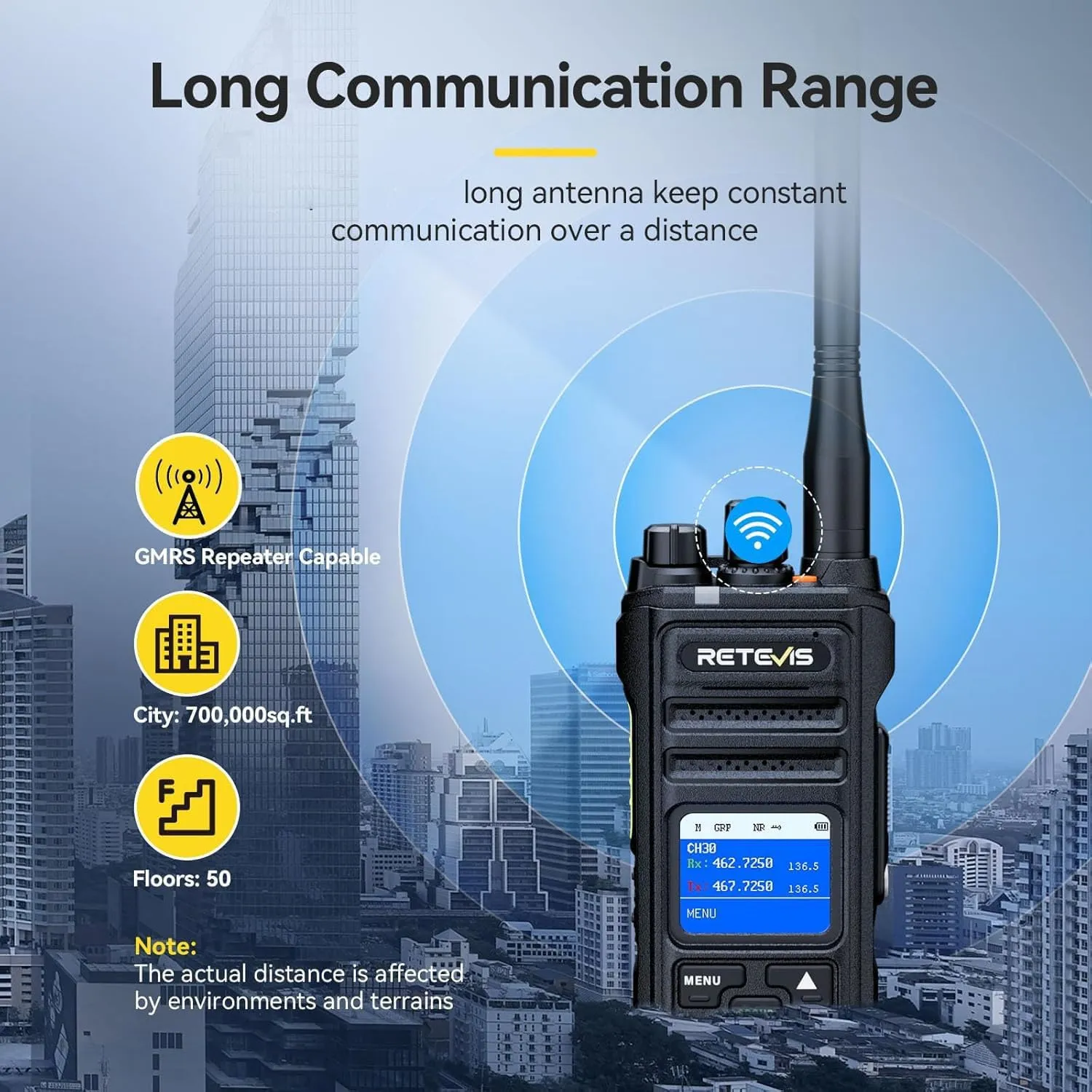 Retevis NR30S GMRS 2 Way Radio Long Range,IP67 Waterproof Two Way Radios with Shoulder Mic,2800mAh,Group Call,NOAA,Noise Canceling,Professional Walkie Talkies for Emergency Construction Supply(4 Pack)
