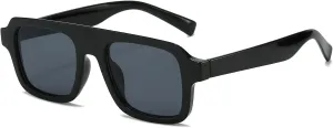 Retro Square Sunglasses for Women Men Trendy Thick Frame Square Aviator Sun Glasses 70s Vintage Shades