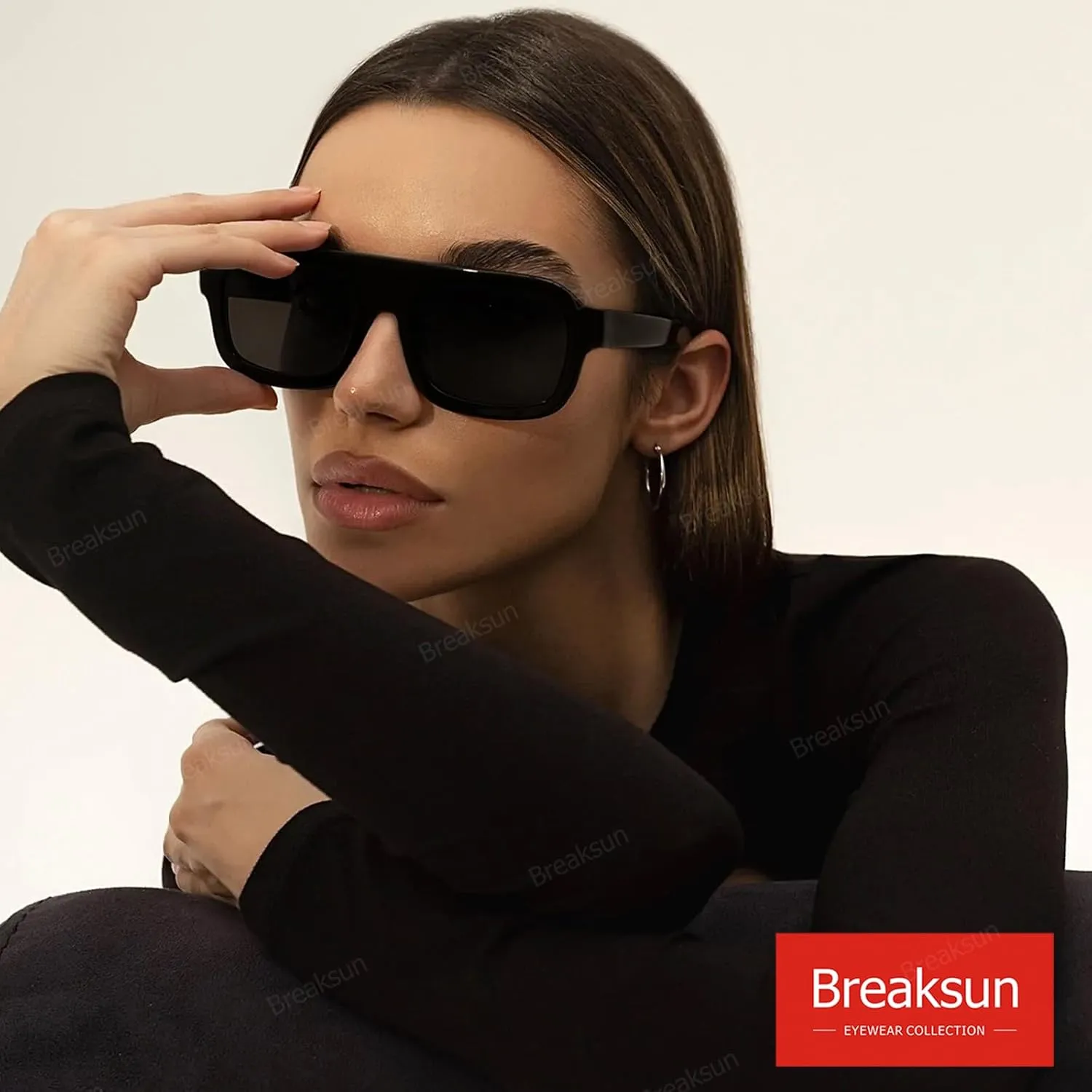 Retro Square Sunglasses for Women Men Trendy Thick Frame Square Aviator Sun Glasses 70s Vintage Shades