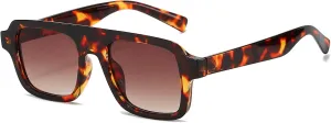 Retro Square Sunglasses for Women Men Trendy Thick Frame Square Aviator Sun Glasses 70s Vintage Shades