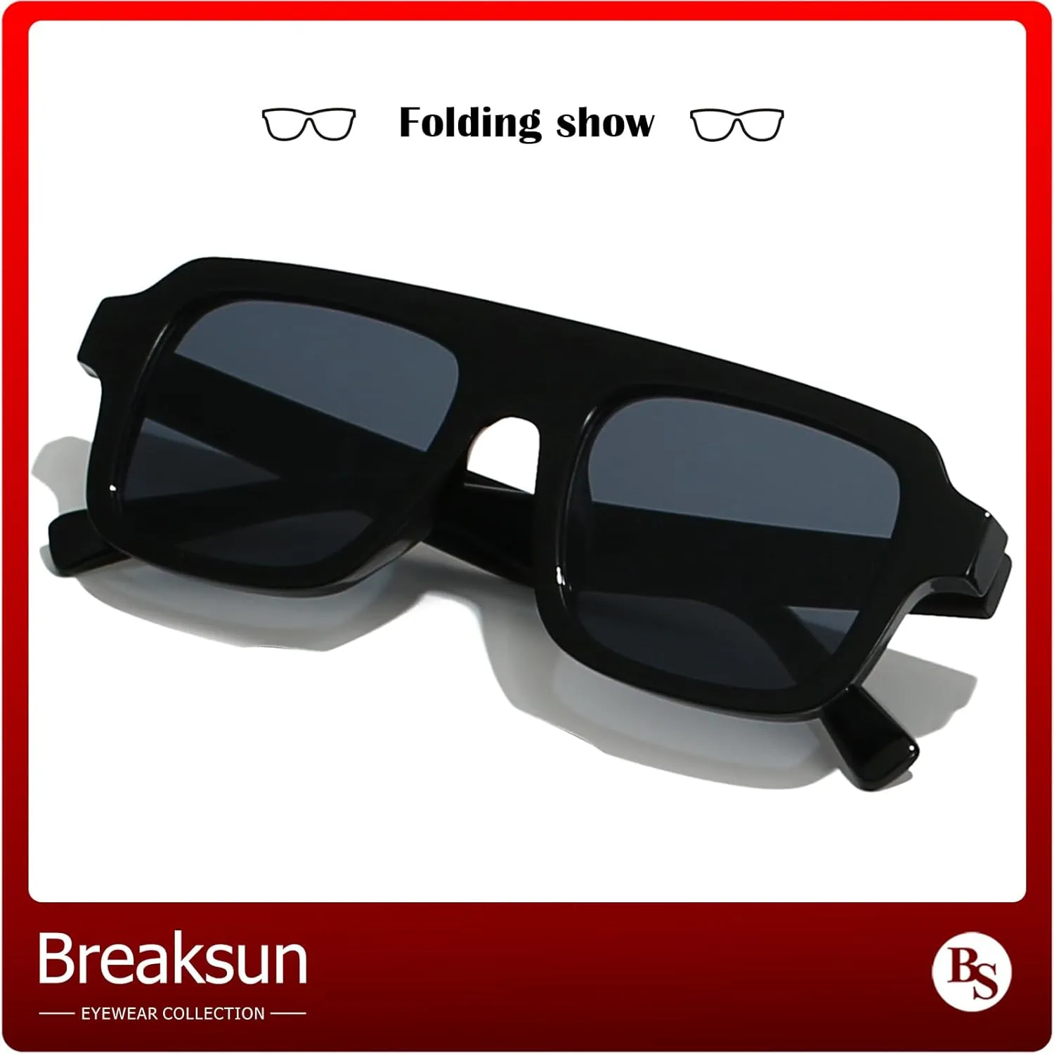 Retro Square Sunglasses for Women Men Trendy Thick Frame Square Aviator Sun Glasses 70s Vintage Shades