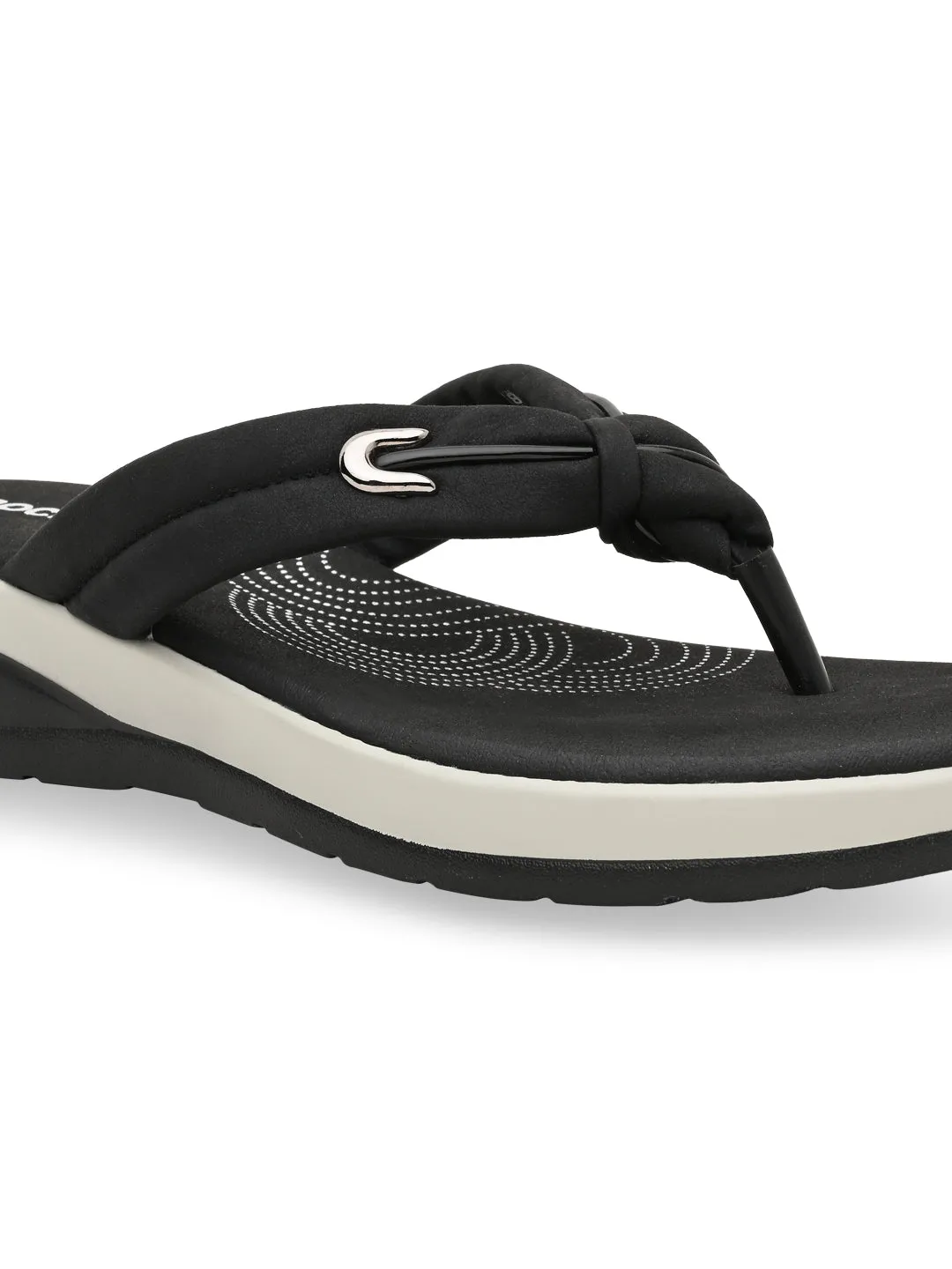 Rocia By Regal Black Women Comfort Knotted Thongs