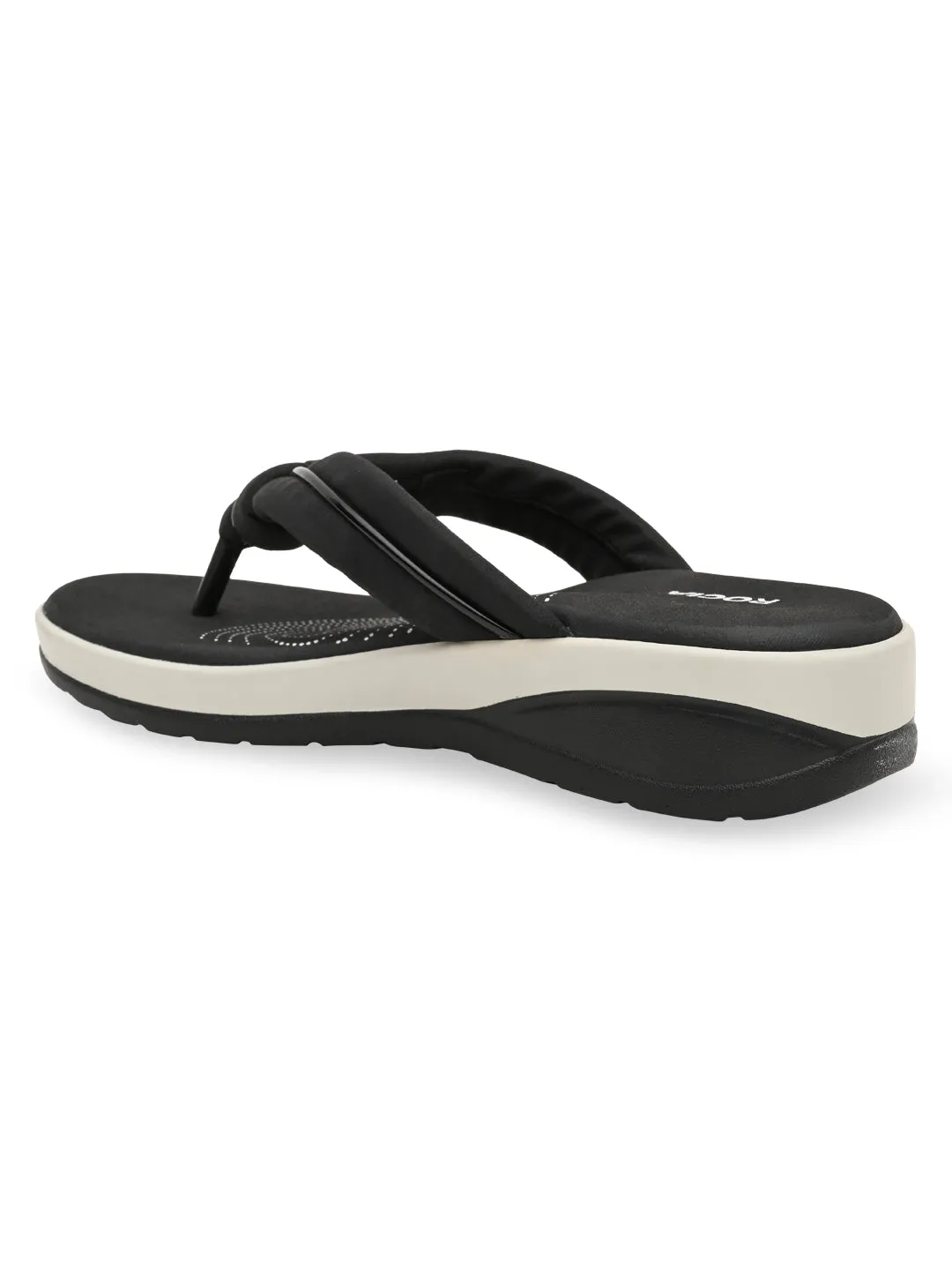 Rocia By Regal Black Women Comfort Knotted Thongs