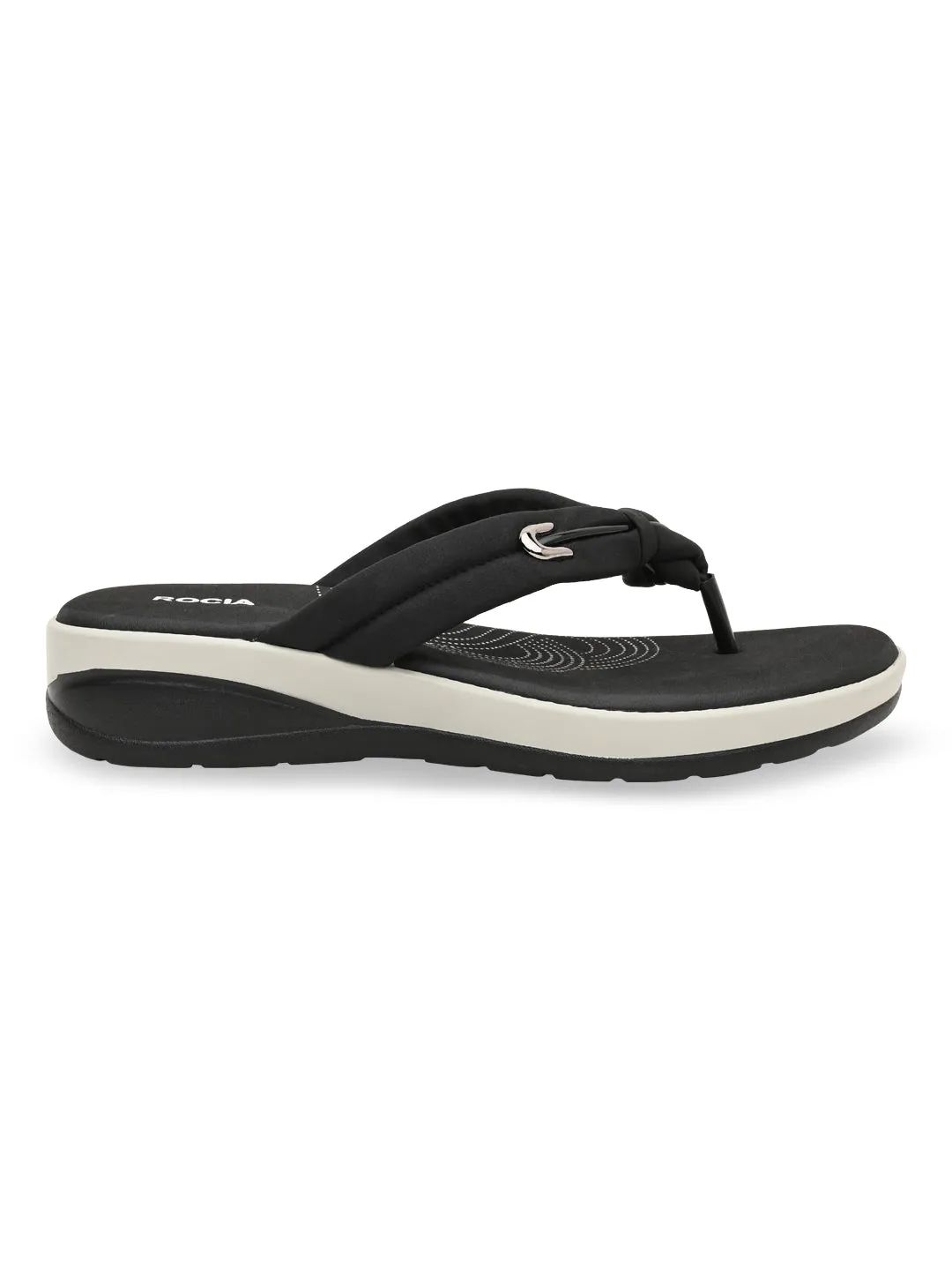Rocia By Regal Black Women Comfort Knotted Thongs