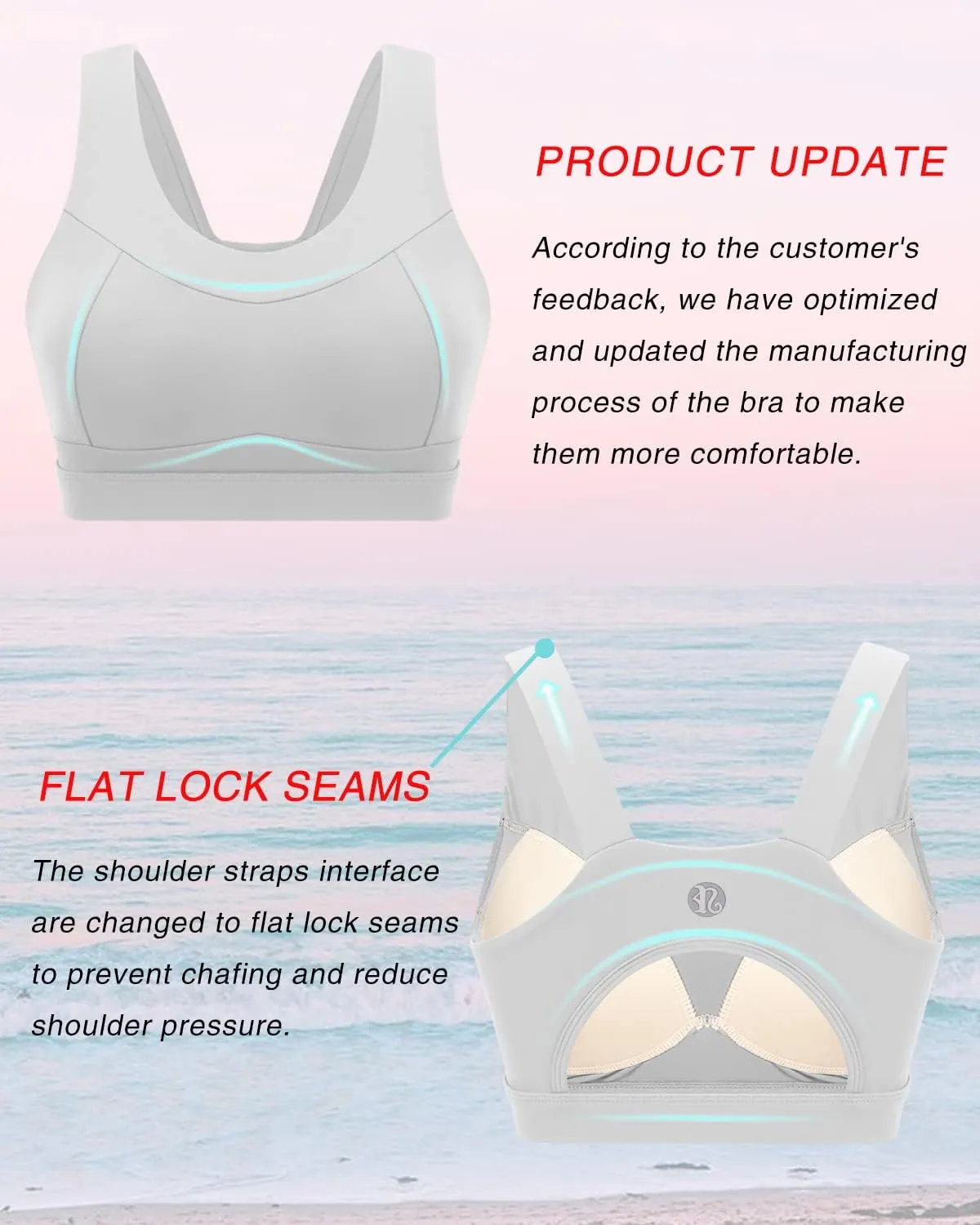 RUNNING GIRL High Impact Sports Bras for Women,Racerback Running Bra Workout Crop Tank Tops Longline Sports Bra Push up