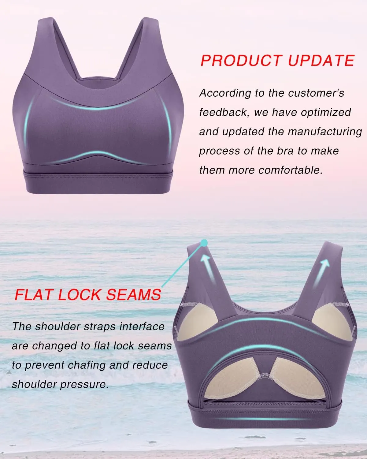 RUNNING GIRL High Impact Sports Bras for Women,Racerback Running Bra Workout Crop Tank Tops Longline Sports Bra Push up