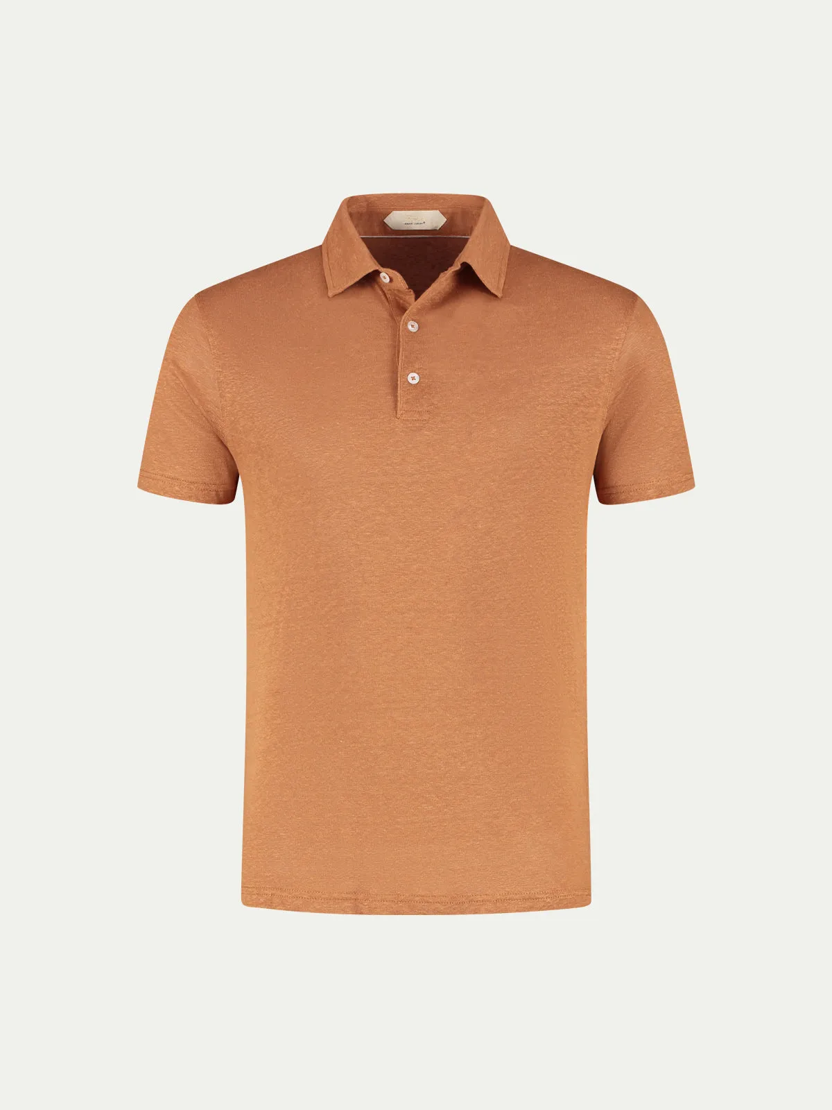 Rust Linen Polo Shirt