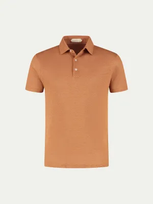 Rust Linen Polo Shirt