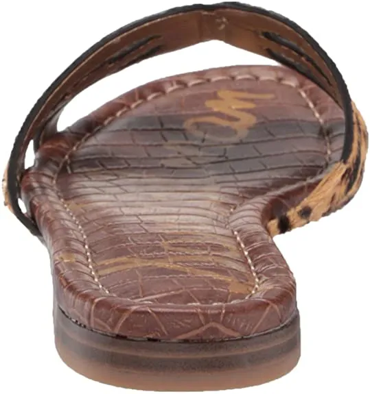 Sandals Open-Toe Bay Tan Leather Multi Flats Slide Slip-On Durable Mule Edelman Large selection Sam