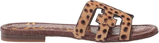 Sandals Open-Toe Bay Tan Leather Multi Flats Slide Slip-On Durable Mule Edelman Large selection Sam