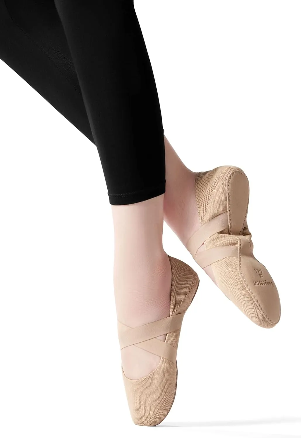 SANGEESON Ballet Shoes for Women(Leather Full Sole, Arch Support, Breathable), Jazz Shoes, Ballerina Shoes, Dance Shoes Women for Beginner