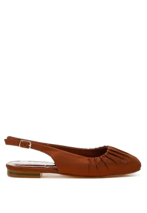 Satin Square Toe Flat Slingback By RAG