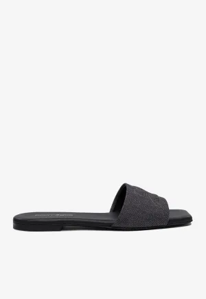 Shadow Denim Flat Mules