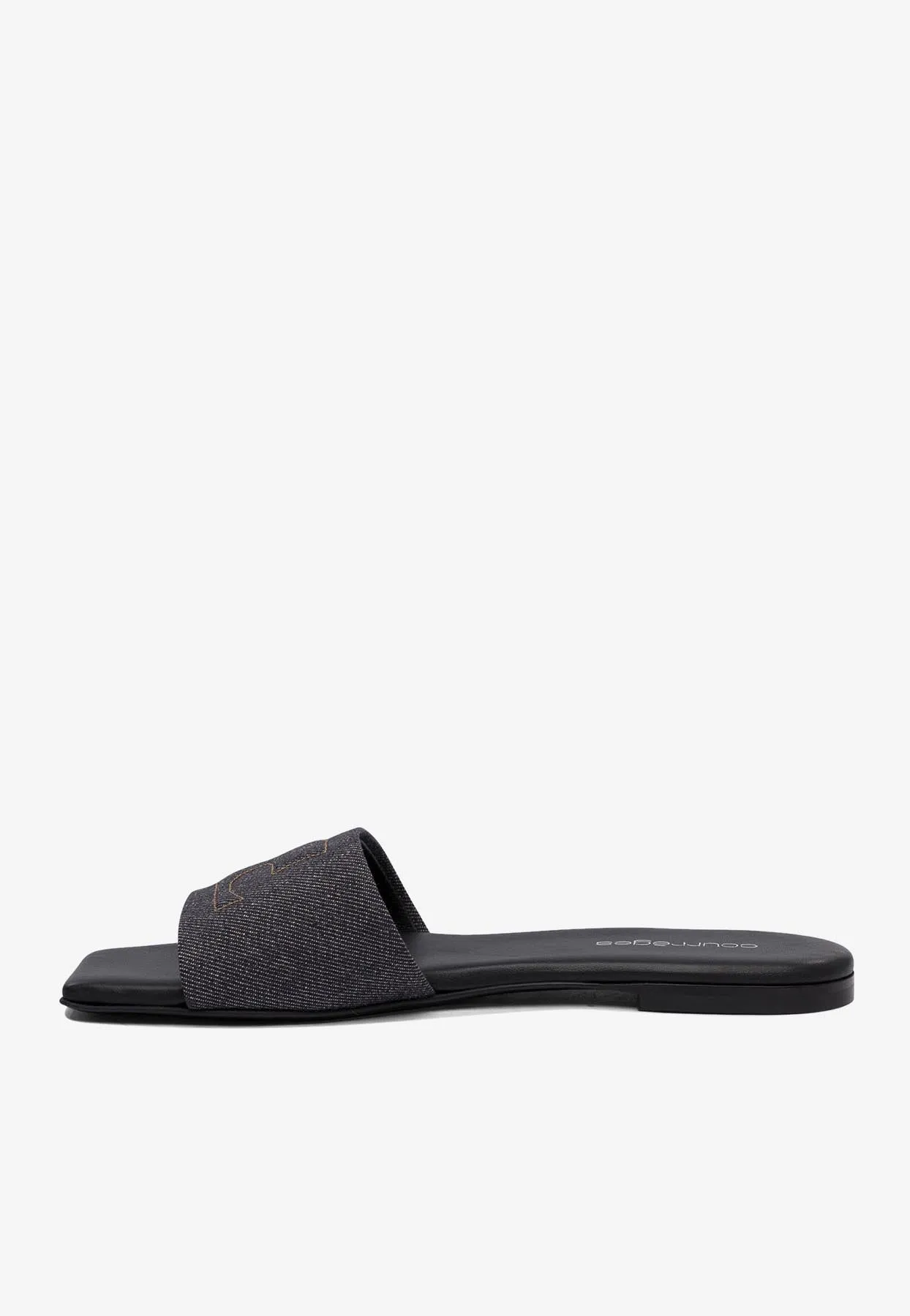Shadow Denim Flat Mules