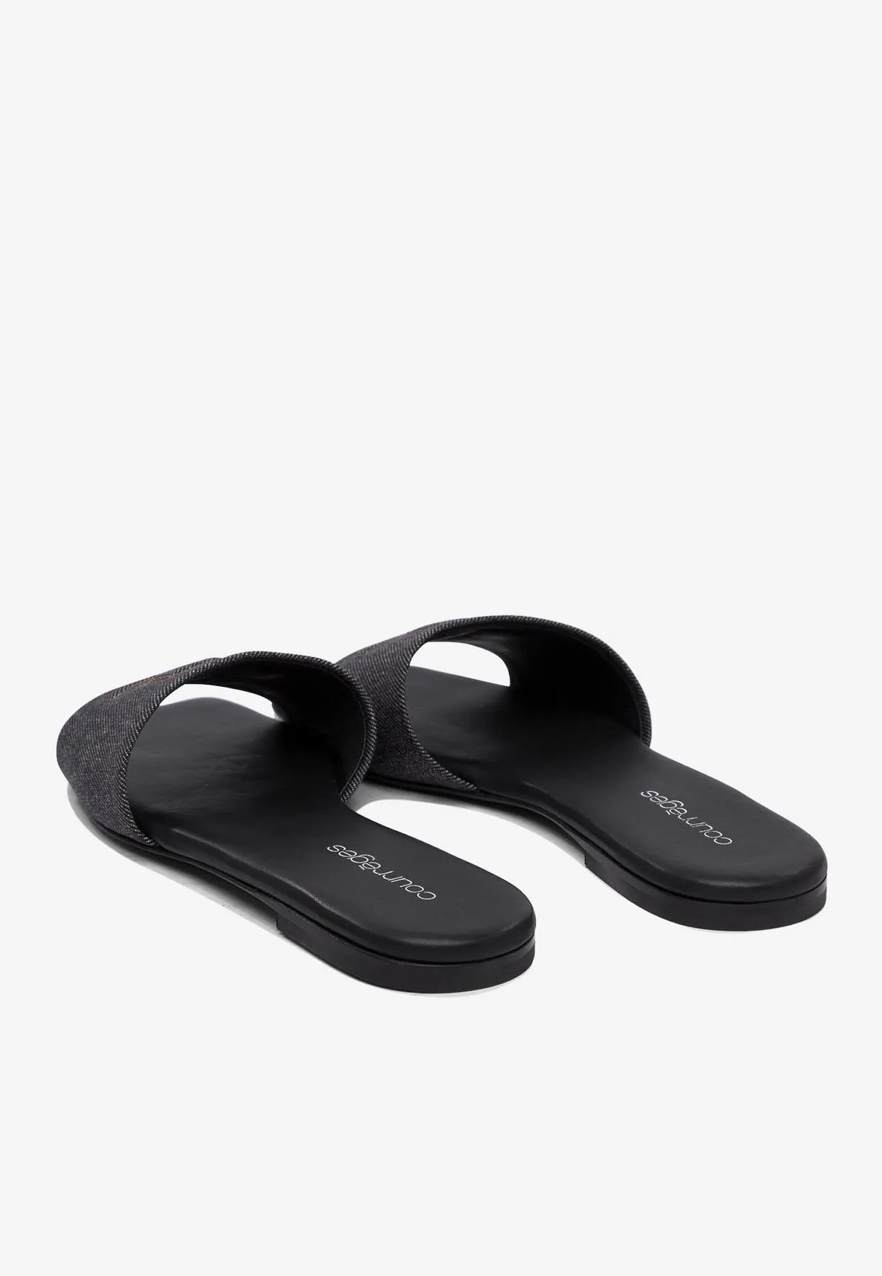 Shadow Denim Flat Mules