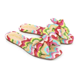 SHINEE-128  Multi Color Wavy Print Raffia