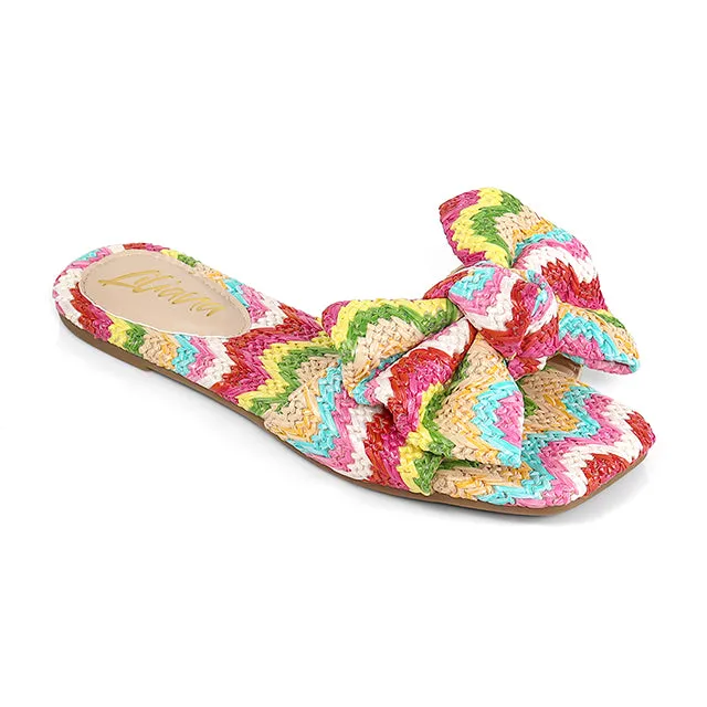 SHINEE-128  Multi Color Wavy Print Raffia