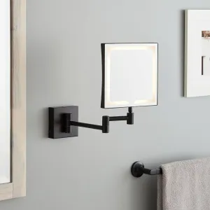 Signature Hardware 481284 Norabel 12-3/4" x 9-1/2" Framed Make Up Mirror - Satin Black