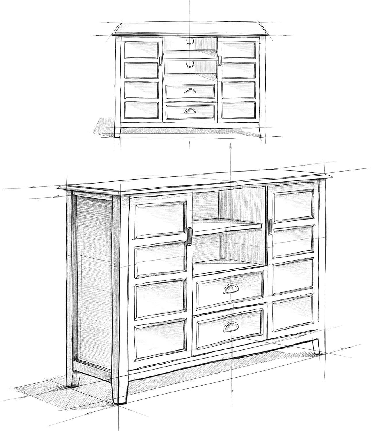 SIMPLIHOME Burlington SOLID WOOD 54 Inch Wide Transitional TV Media Stand in Rustic Natural Aged Brown for TVs up to 60 Inch, For the Living Room and Entertainment Center