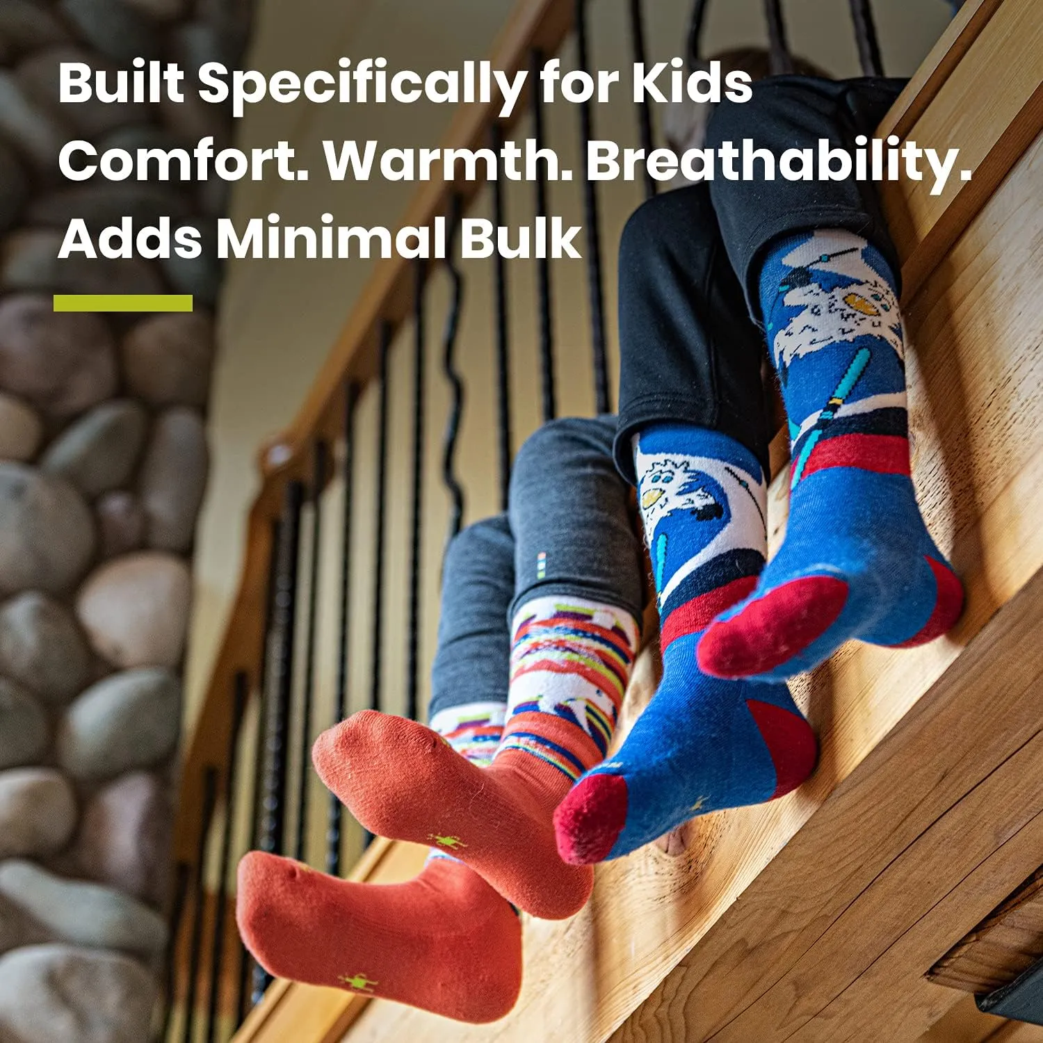Smartwool Boys Girls' Full Cushion Polar Bear Pattern Over The Calf Socks (Toddler/Little Big Kid)
